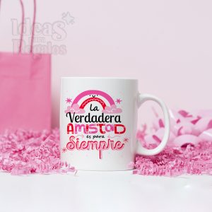 Tazon frases amistad rosado