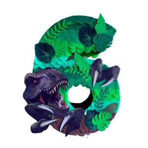 NUMERO 6 DINOSAURIO Piñata Número 6 dinosaurio